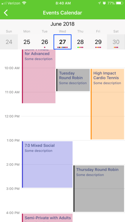 CourtReserve mobile calendar CourtReserve mobile calendar
