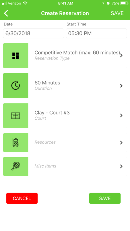 Court Reserve Booking Interface Court Reserve Booking Interface